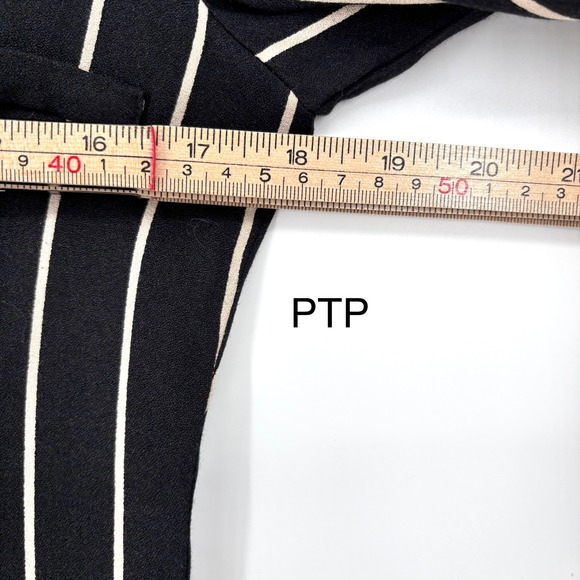 Reformation Weston Striped‎ Jumpsuit Sz 0 Wide Leg Black Beige Mesh Tag Tailored - Picture 5 of 16